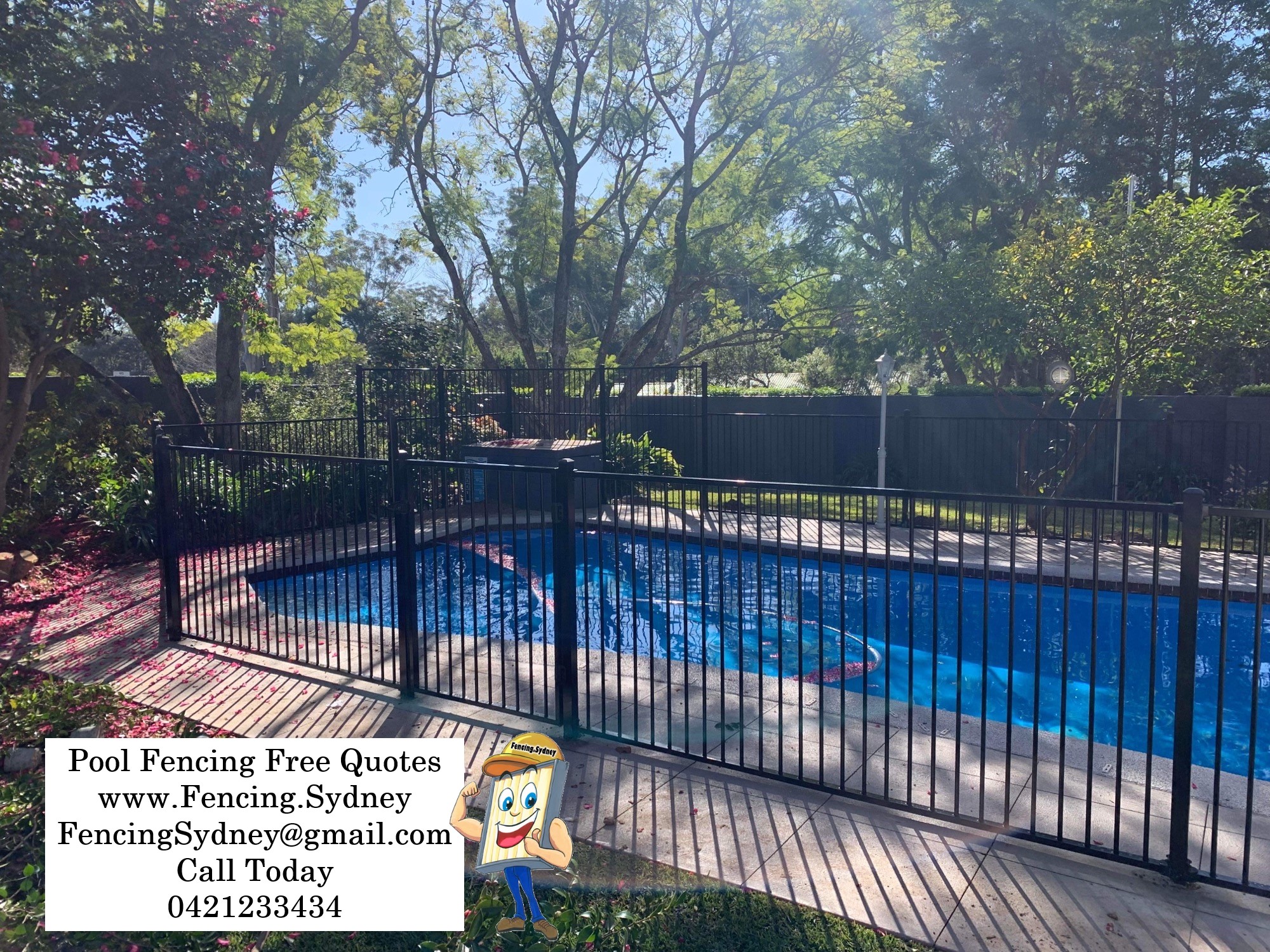 Flat top pool fence